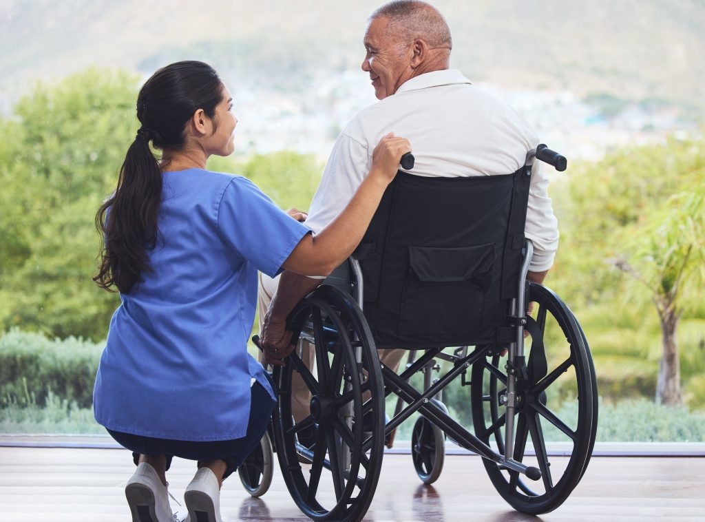 healthcare disability and man in wheelchair
